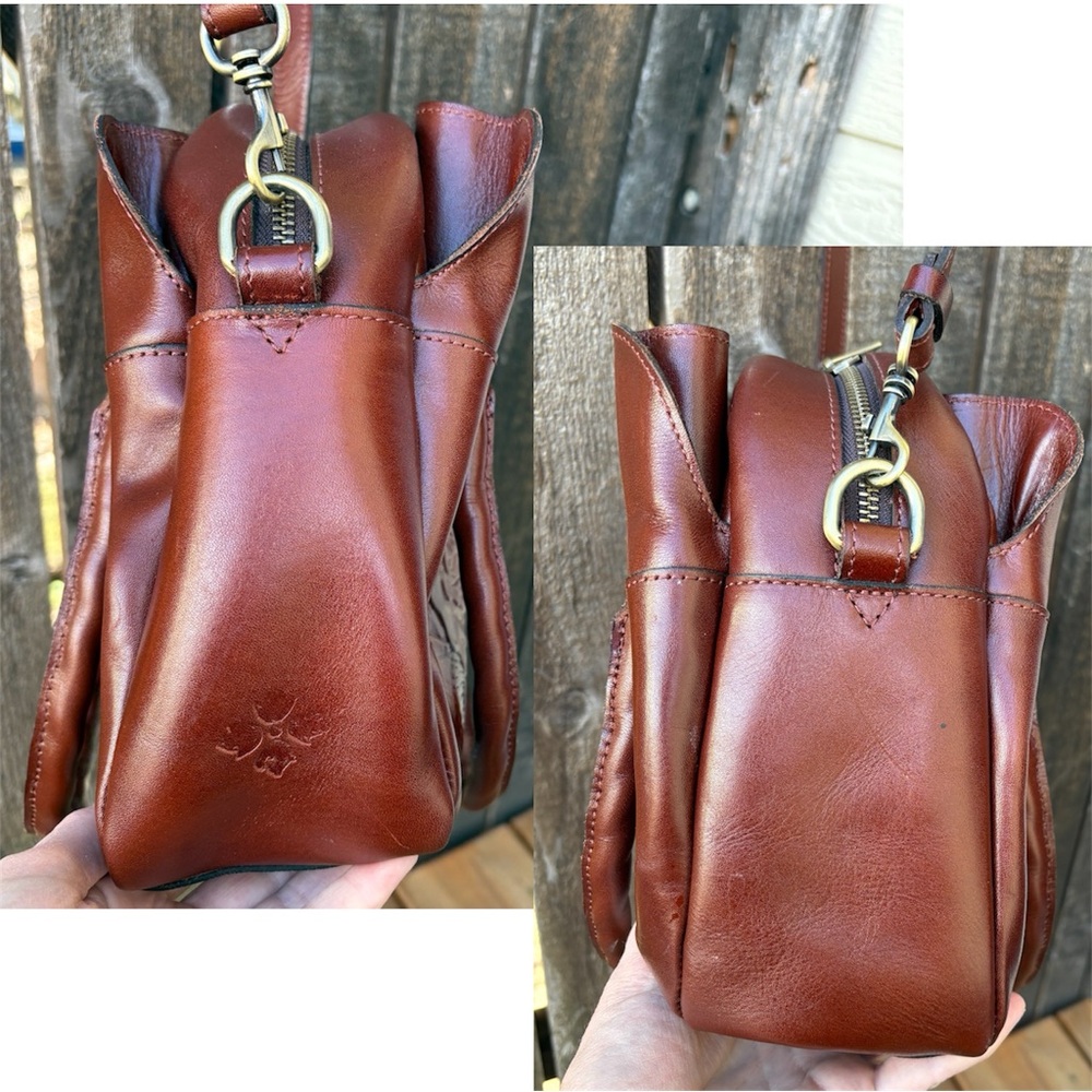 Patricia Nash Ashford Rose Tooled Leather Crossbody Satchel In British Tan - Picture 8 of 16